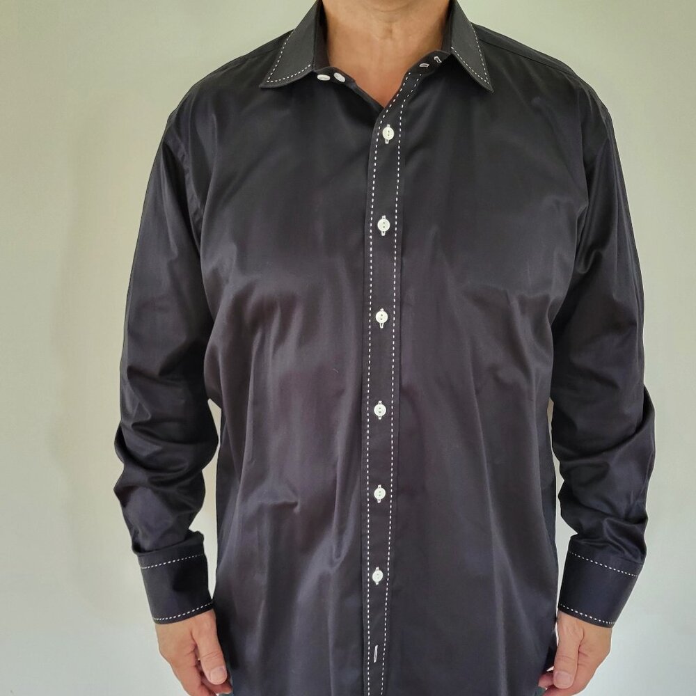 Lansky Bros. Memphis Black Elvis Rockabilly Shirt XL "Clothier to the King"